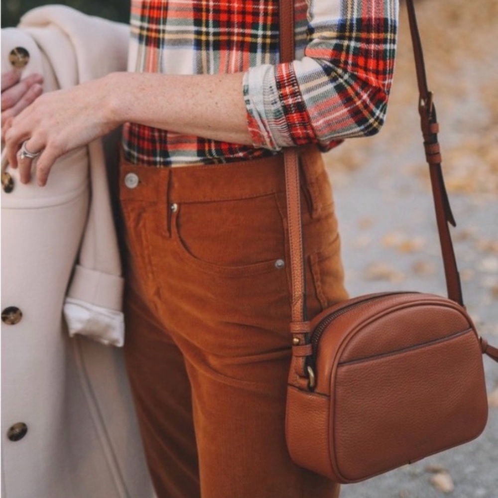 J. Crew Tan Pebbled Leather Crossbody Bag